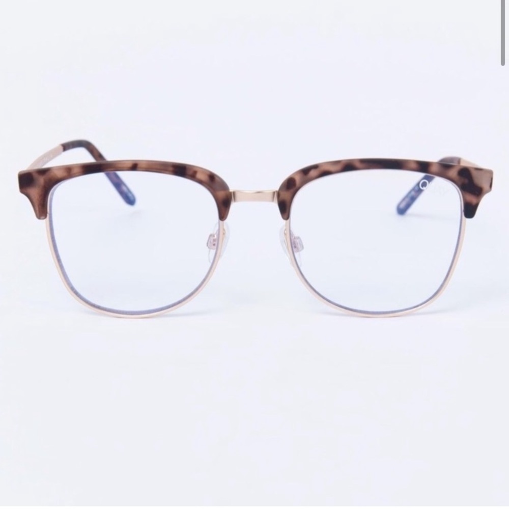 QUAY Australia Evasive blue light tortoise gold eyeglasses NEW brown black gold